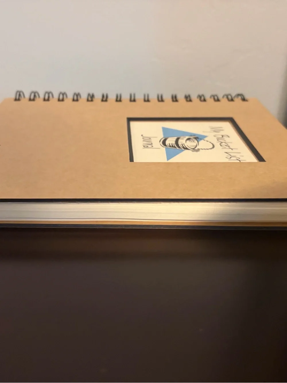 My Bucket List Journal Spiral Notebook - Kraft Cover with Blue Accent